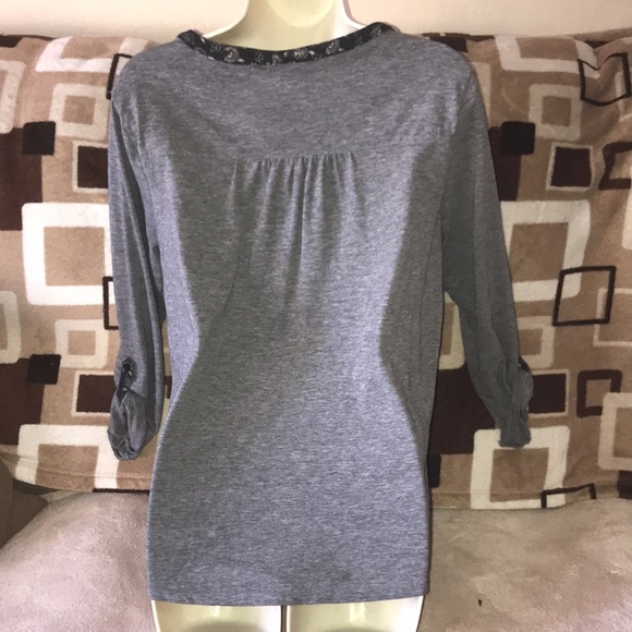 Style & Co PL grey 3/4 sleeved shirt - Picture 4 of 6